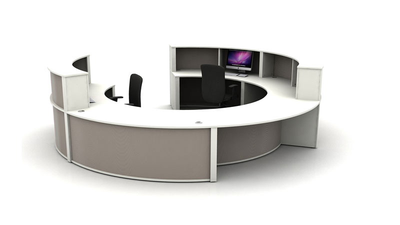 Mobili round reception desk, grey