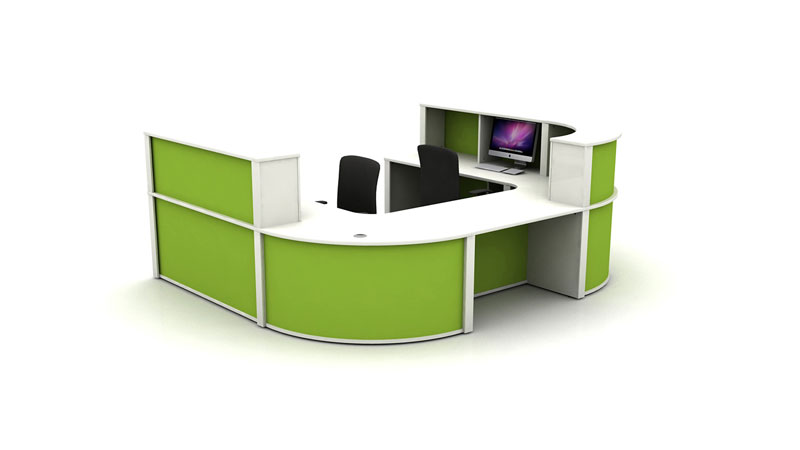Mobili curved reception desk, green
