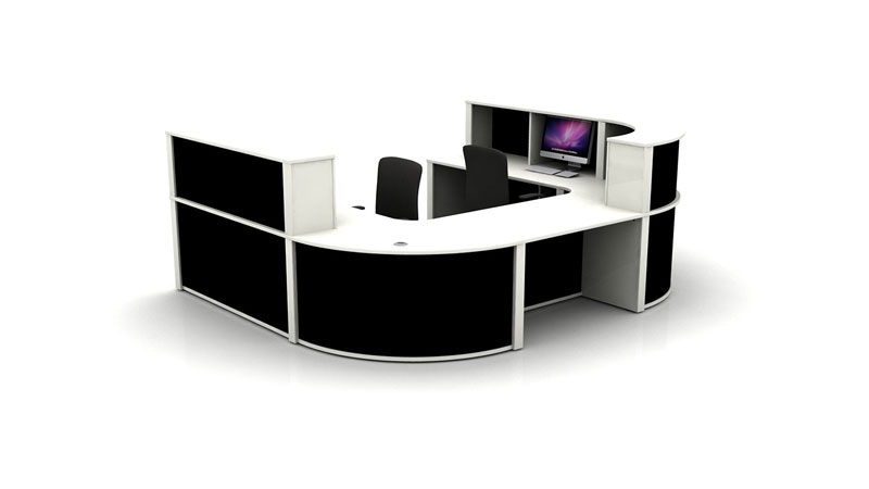 Mobili curved reception desk, black