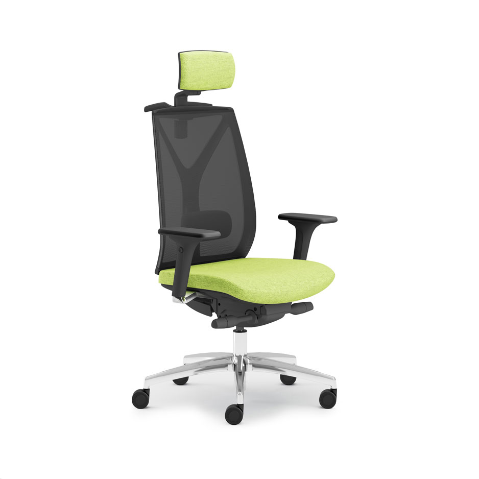 Modena mesh back office task chair, green fabric