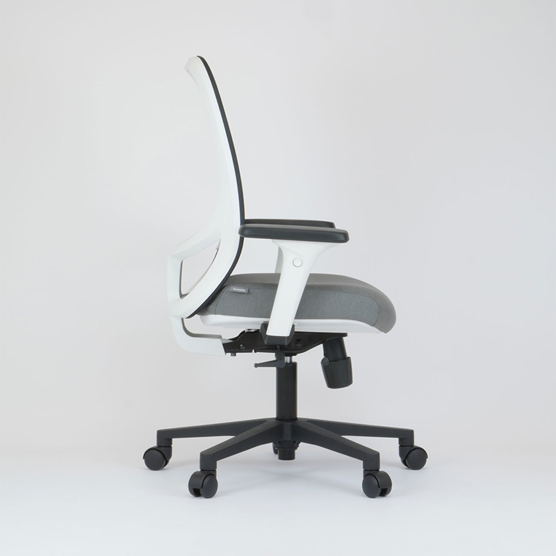 Verona curved office task chair, white frame, right