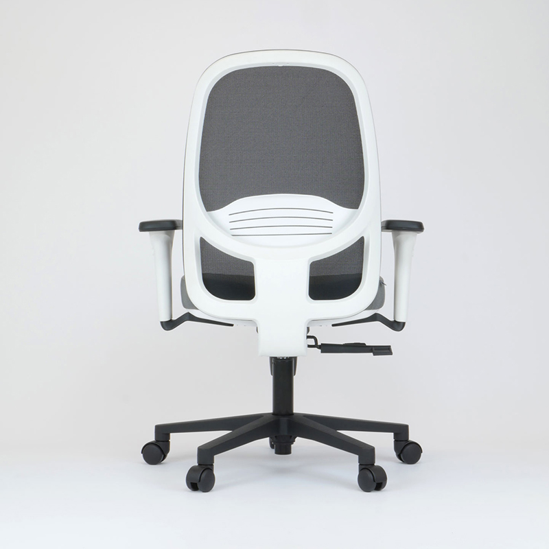 Verona curved office task chair, white frame, back