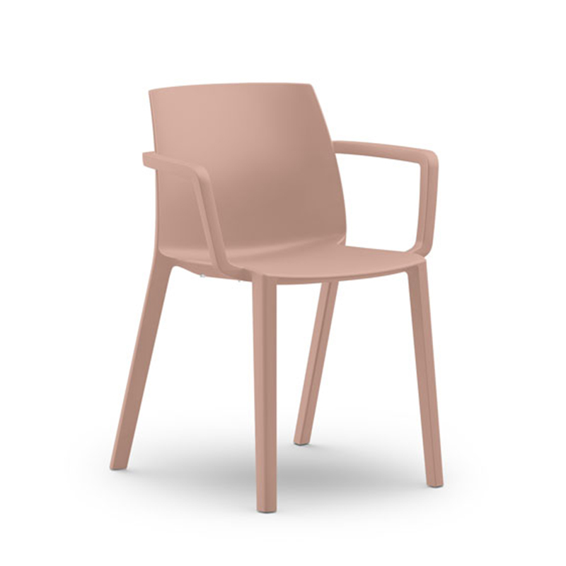 Palermo meeting chair with integrated armrests, pink