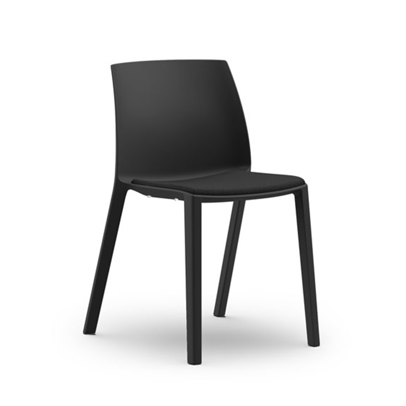 Palermo meeting chair with seat pad, black