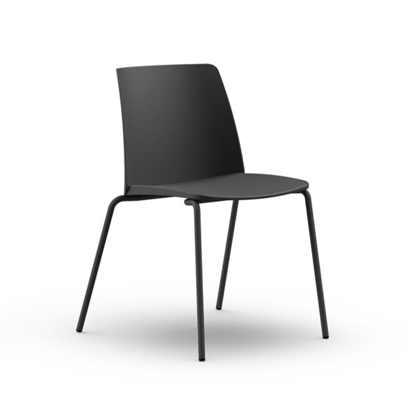 Seattle conference meeting chair, 4 legs, black