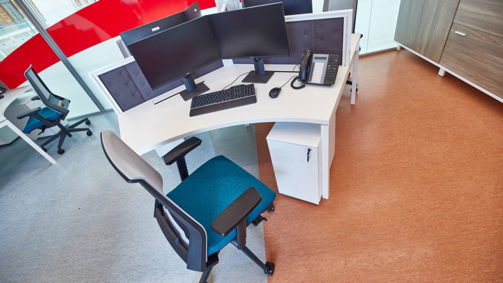 Omnia office task chair and steel pedestal storage