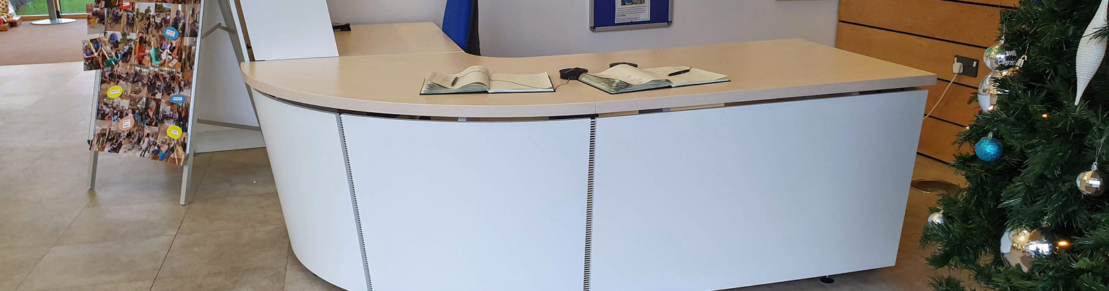 Norse reception desk installation