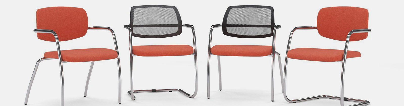 Gama meeting chair range with red fabric