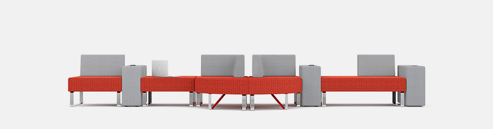 Intro modular seating in red and grey