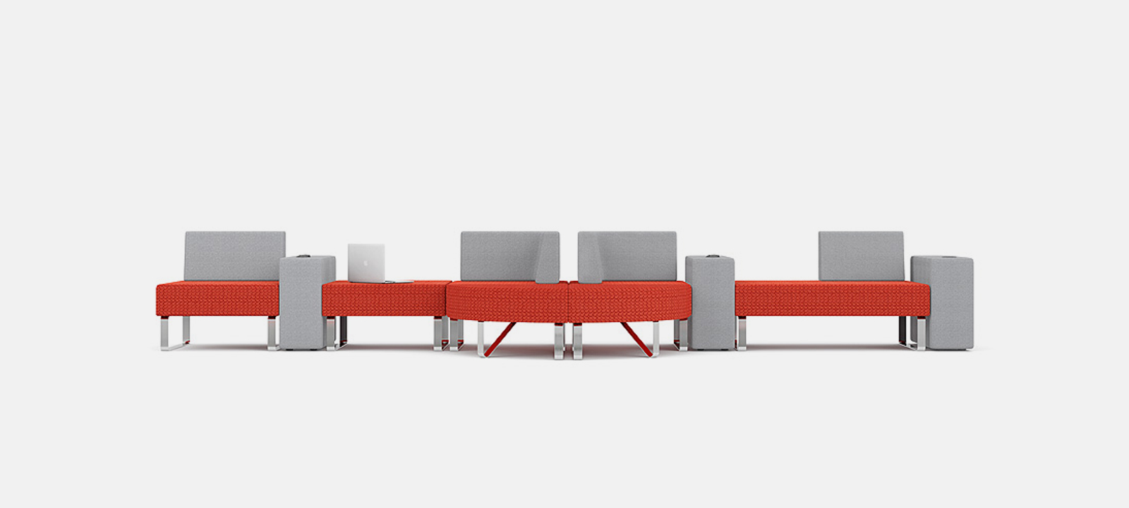 Intro modular seating in red and grey