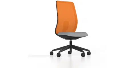 Black and orange office task chair.