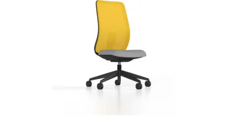 Yellow and grey task office chair.