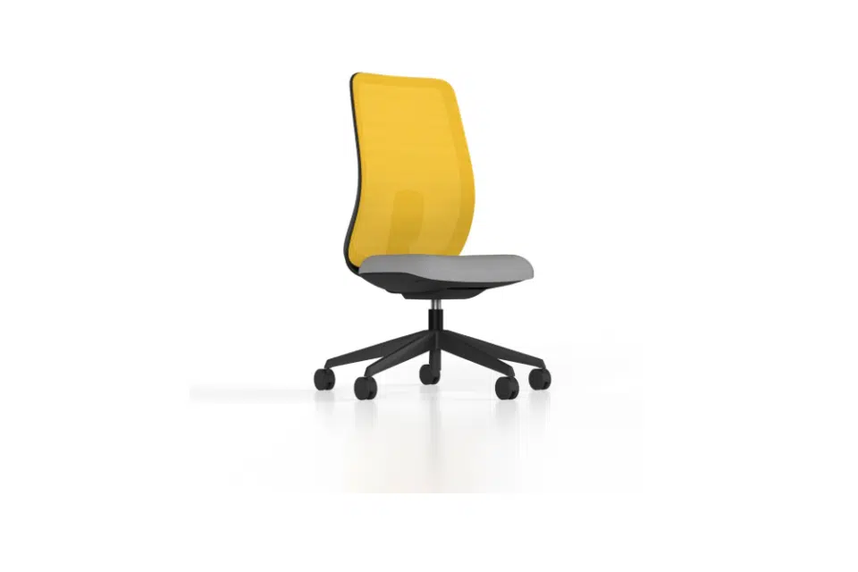 Yellow and grey task office chair.