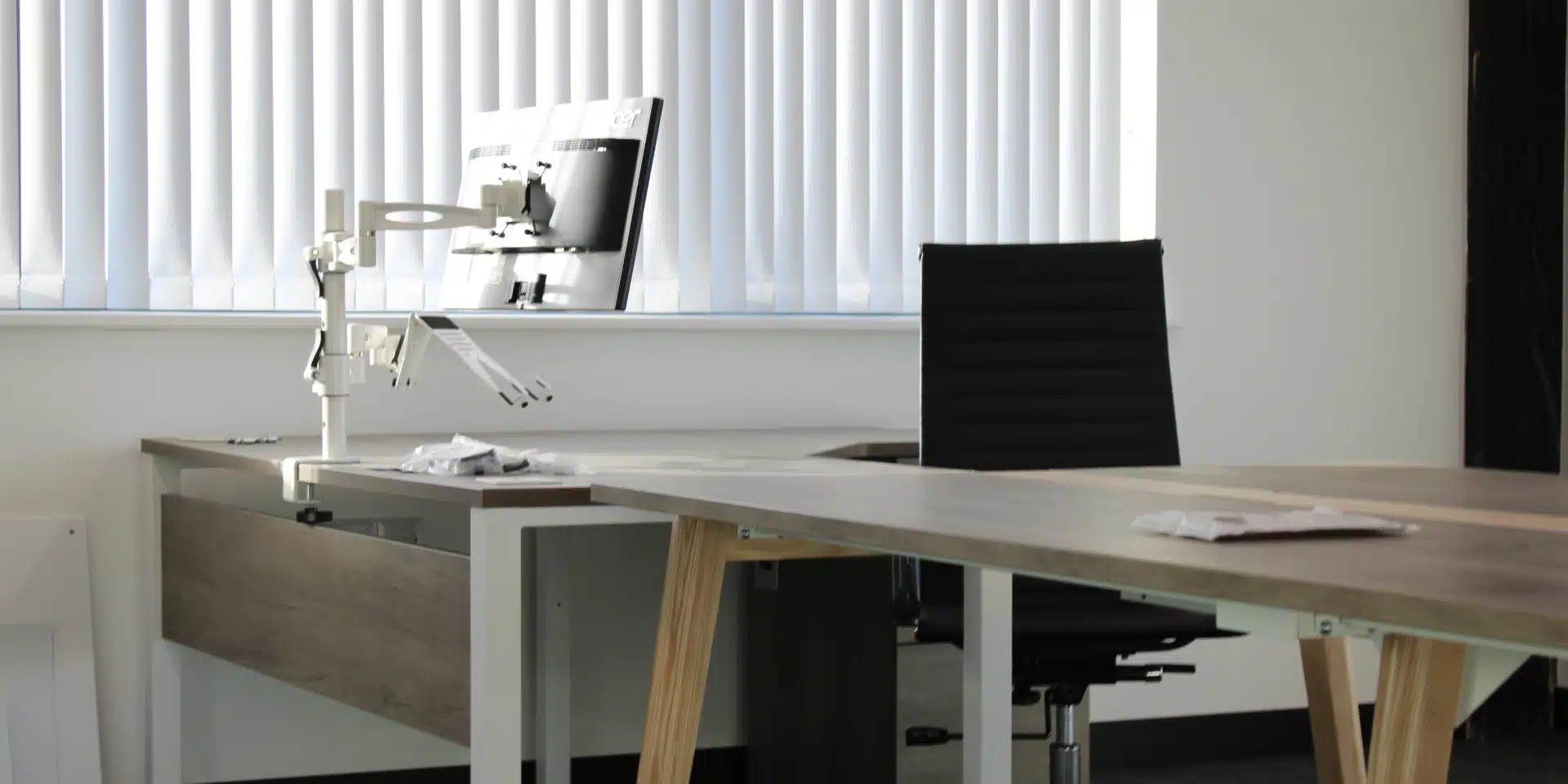 Wooden office table.