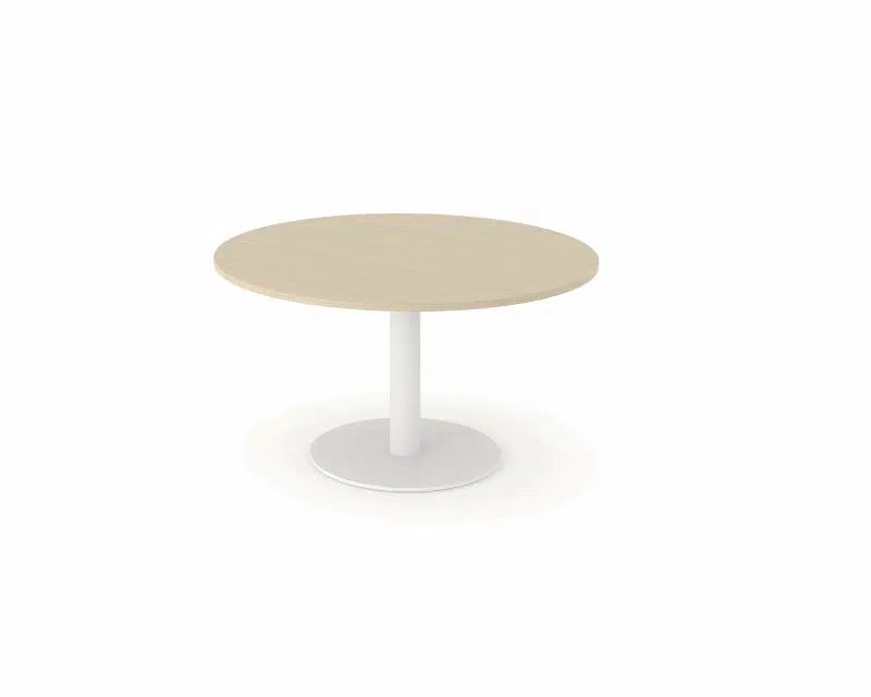 An occasion table with wood top.