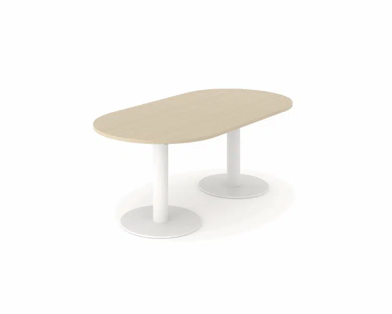 An occasion table with wood top.