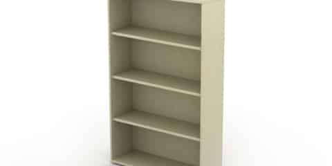 Wooden style office storage open cupboard.