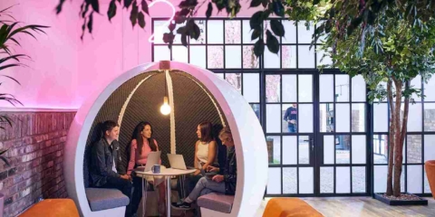 Foster team collaboration and productivity with acoustic pods.