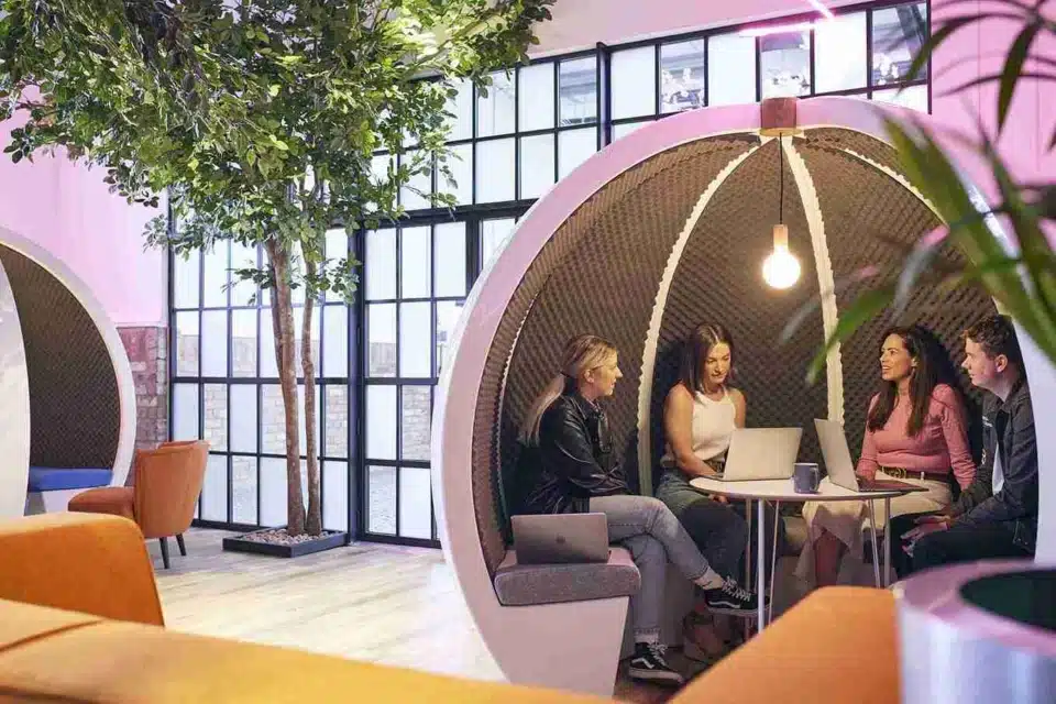 Elevate your workspace with sleek, open acoustic design.