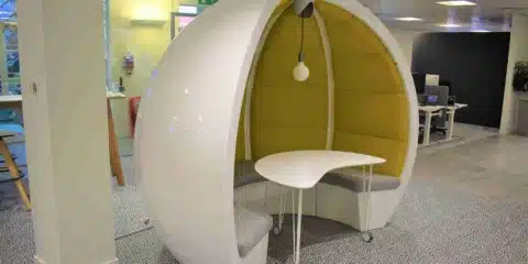 Elevate your workspace with sleek, open acoustic design.