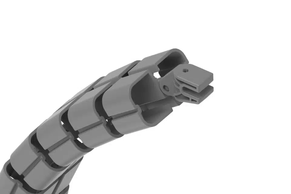 Linx magnetic cable management spine for office desks.