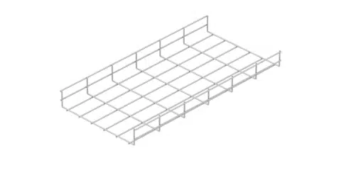 Galvanised steel wire cable management basket.