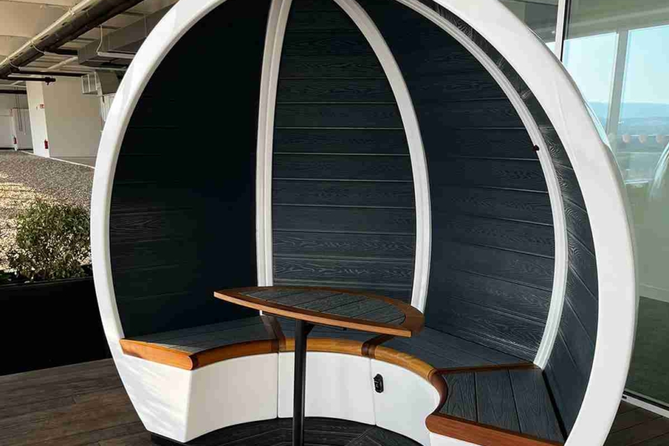 White Wetherproof Outdoor Orb pods.