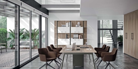 Take a look at the X3 desk from Quadrifoglio Group.