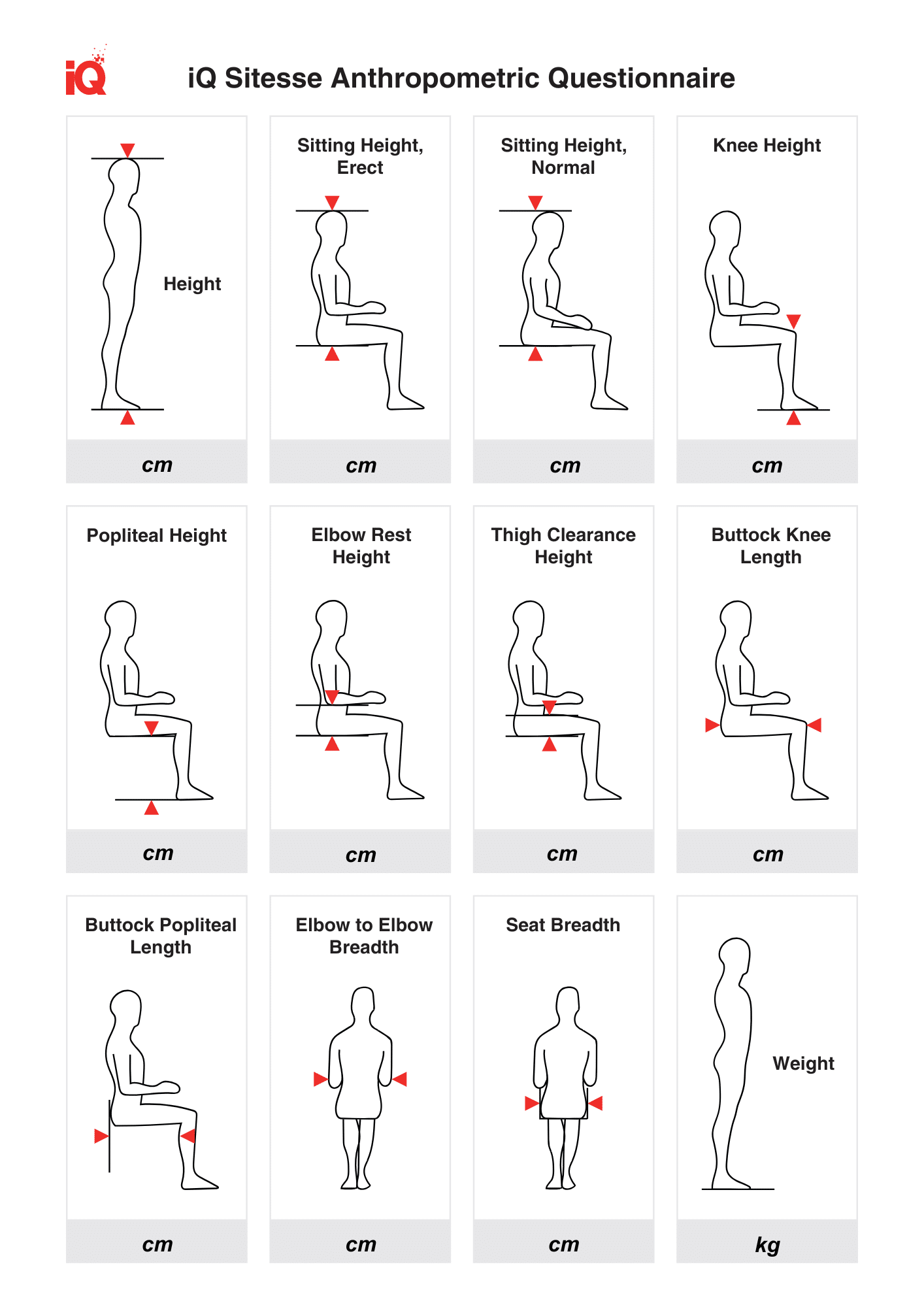Sitesse Ergonomic Chair Lifestyle Questionnaire.