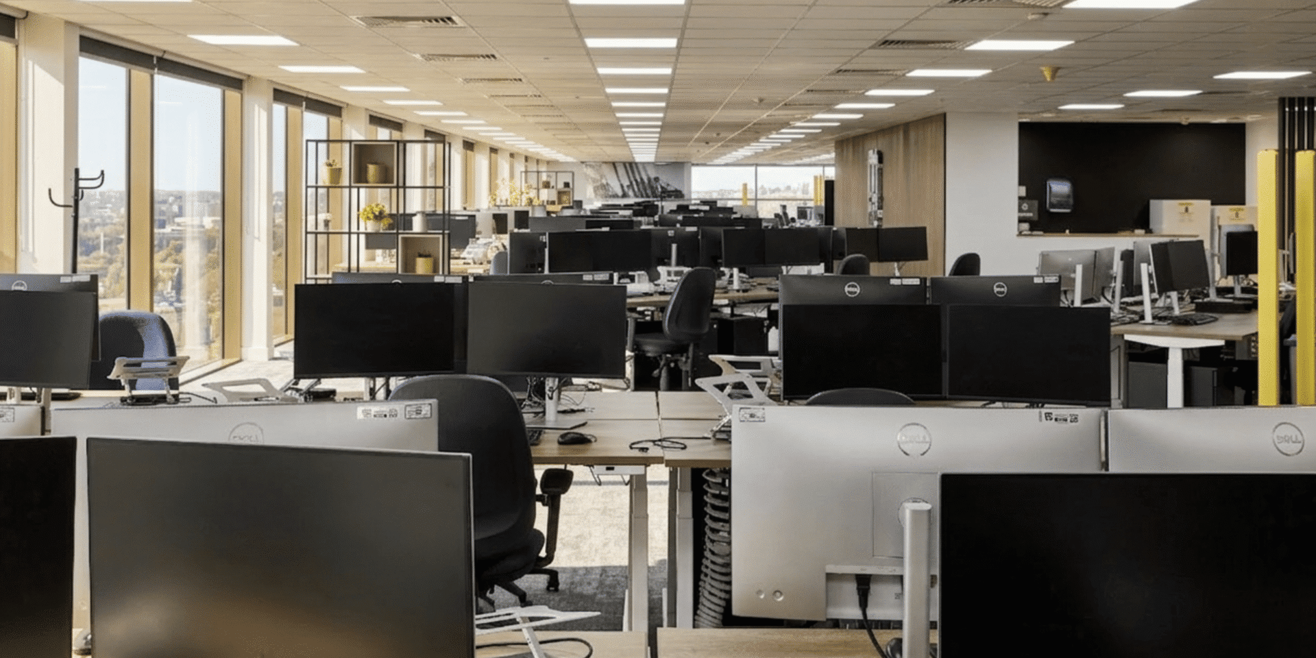 Close-up of an Imperial electric sit-stand desk and a Tick ergonomic office chair at the refurbished MSC Ipswich workspace.