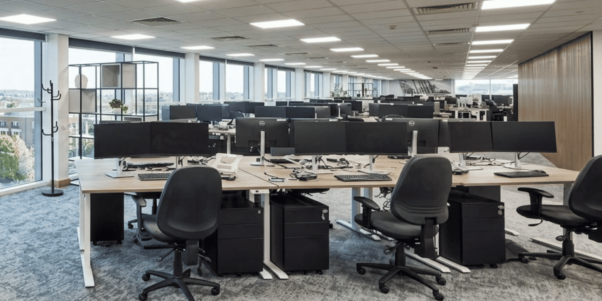 A close-up photograph focusing on an individual workstation within the brightly lit MSC